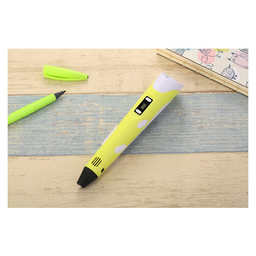 3D ручка для рисования с экраном Ukc + пластик 100м Желтый фото №7