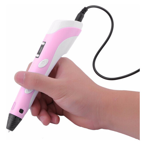 3D ручка для рисования с экраном Ukc + пластик 100м Розовый фото №6