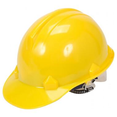 Каска для захисту голови VOREL жовта з матеріалу HDPE (74172) фото №1