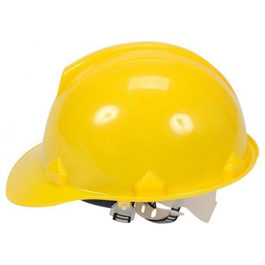 Каска для захисту голови VOREL жовта з матеріалу HDPE (74172) фото №2