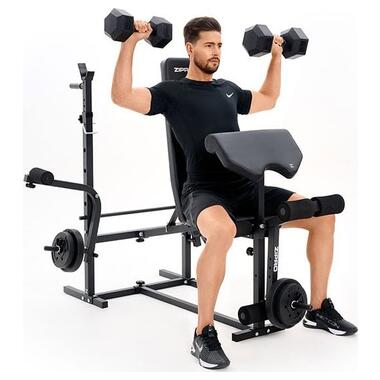 Лавка під штангу з партою, пресом для ніг та пресом для розводки Zipro Ripped (5902659842879) фото №7
