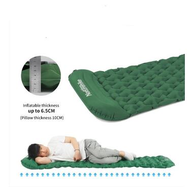 Килимок надувний з подушкою з помпою для надування Naturehike зелений CNK2300DZ0001 (6976023929540 ) фото №9