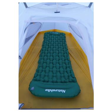 Килимок надувний з подушкою з помпою для надування Naturehike зелений CNK2300DZ0001 (6976023929540 ) фото №4