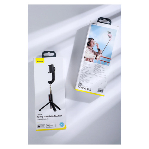 Монопод-штатив Baseus Lovely Uniaxial Bluetooth Folding Stand Selfie Stabilizer Black SULH-01 фото №3