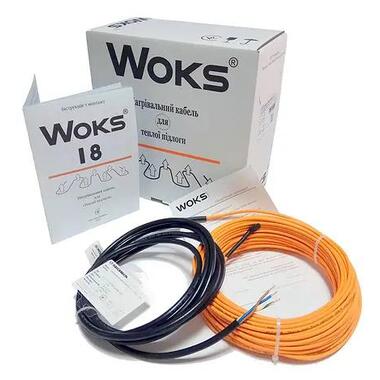 Двожильний нагрівальний кабель Woks-18 Вт/м тепла підлога (110 м) фото №1