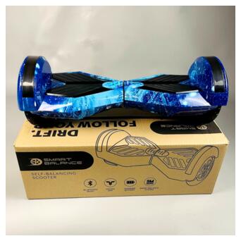 Гироборд Smart Balance Wheel 8 Синий космос Premium Самобаланс | LED | Bluetooth фото №1