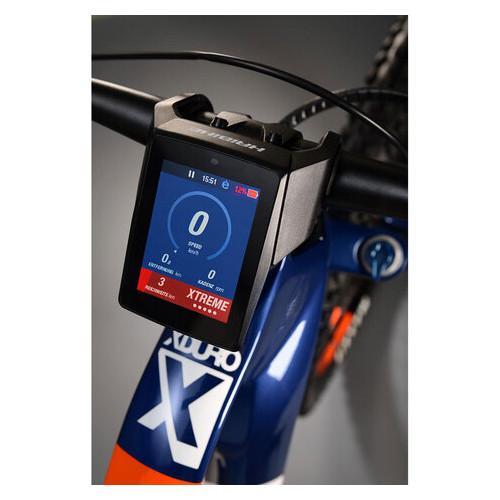 Електровелосипед Haibike Xduro AllTrail 5.0 Carbon Flyon i630Wh синьо-біло-помаранчевий фото №3