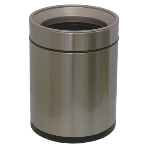 Контейнер для сміття JAH круглий без кришки з вн. відром срібний металік 8 л (6337) фото №1