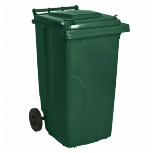 Контейнер для сміття Алеана на колесах із ручкою зелений 240 л (4823052308506) фото №1