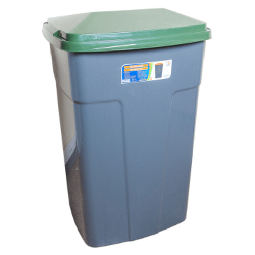 Контейнер для сміття Альона з кришкою темно-сірий із зеленим 90 л (3326) фото №1