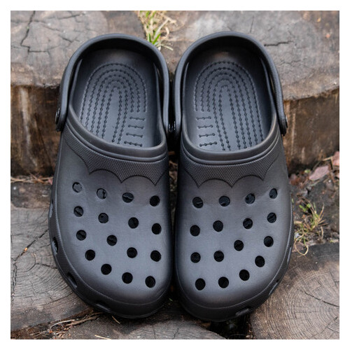 Мужские тапочки в стиле CROCS цвет черный кроксы шлепки фото №2