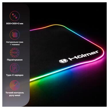 Коврик для мыши Holmer GMP-02RGB с подсветкой (GMP-02RGB) фото №3