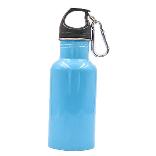 Пляшка No branding Пляшка для води з карабіном FI-0044 500мл Блакитний (09429036) фото №1