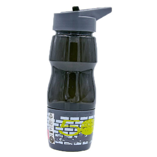 Пляшка No branding Пляшка для води зі склянкою 6623 600мл Чорний (09429012) фото №1
