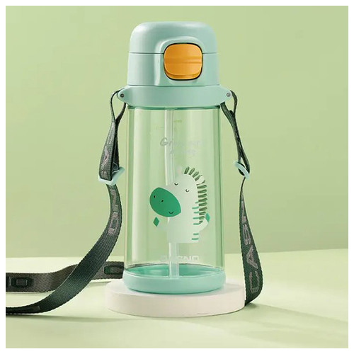 Пляшка для води Casno 690 мл KXN-1219 Зелена (Зебра) із соломинкою фото №9