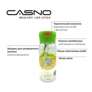 Пляшка для води Casno 400 мл KXN-1195 Зелена Малята-звірята з соломинкою (KXN-1195_Animals) фото №5