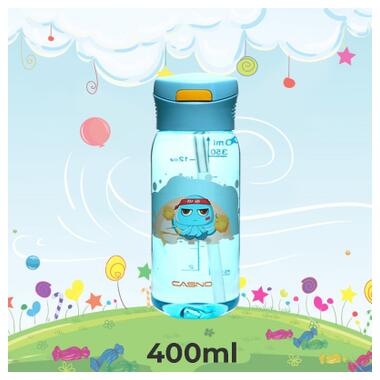Пляшка для води Casno 400 мл KXN-1195 Синя восьминіг з соломинкою (KXN-1195_Blue) фото №2
