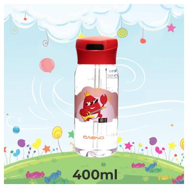 Пляшка для води Casno 400 мл KXN-1195 Червона краб з соломинкою (KXN-1195_Red) фото №3