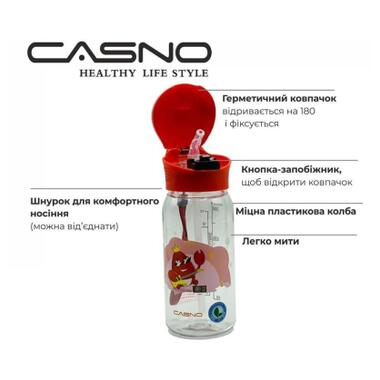 Пляшка для води Casno 400 мл KXN-1195 Червона краб з соломинкою (KXN-1195_Red) фото №7