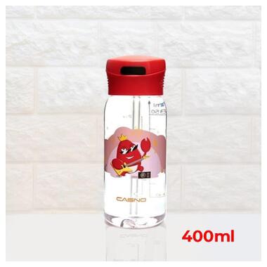 Пляшка для води Casno 400 мл KXN-1195 Червона краб з соломинкою (KXN-1195_Red) фото №2