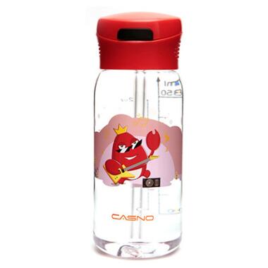 Пляшка для води Casno 400 мл KXN-1195 Червона краб з соломинкою (KXN-1195_Red) фото №1