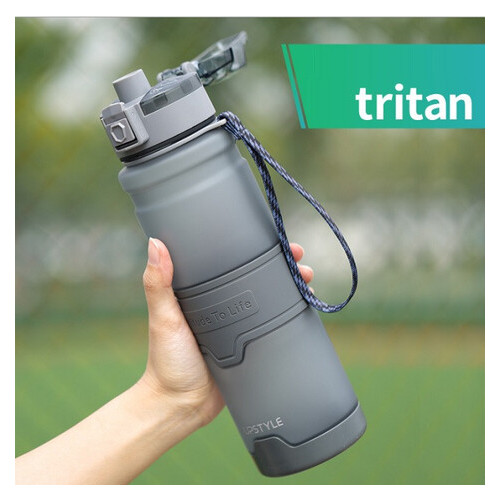 Спортивна пляшка для води Zorri Upstyle Тритан 1.5 літра темно-сірий фото №6