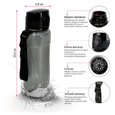 Бутылка для воды Line Art Lens 600 мл серый (60014418LA-07) фото №6