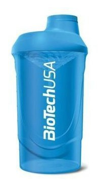 Шейкер BioTech 600мл - 2 отсека (200мл+150мл) Голубой фото №1