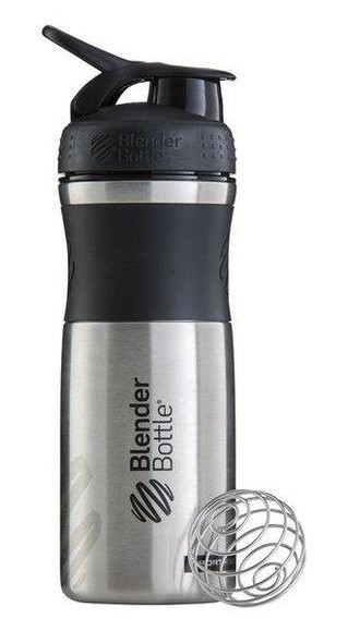 Спортивная бутылка-шейкер BlenderBottle SportMixer Stainless Steel Black 820мл из нержавеющей пищевой cтали фото №1
