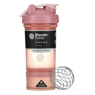 Шейкер спортивний BlenderBottle ProStak 22oz/650ml з 2-ма контейнерами Rose Pink (PS 22oz Rose_Pink) фото №1