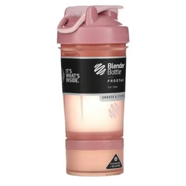 Шейкер спортивний BlenderBottle ProStak 22oz/650ml з 2-ма контейнерами Rose Pink (PS 22oz Rose_Pink) фото №4