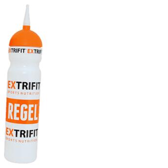 Спортивна пляшка Extrifit 1000мл Біло-жовтогарячий з носиком (09002002) фото №1