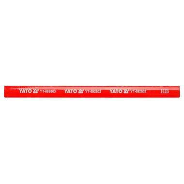Олівці столярні із твердістю HB YATO: L=175х5х2 мм. 3 шт, у дерев'яній червоній оболонці (YT-692603) фото №4
