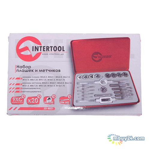Набір мітчиків і плашок Intertool SD-8021 з 20 предметів фото №7