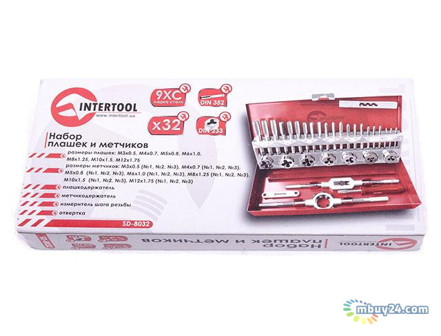 Intertool SD-8032 Набір свердел і плашок з 32 предметів фото №9