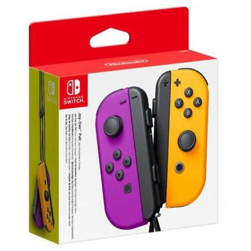 Набір Nintendo 2 Контролера Joy-Con (неоновий фіолетовий/неоновий помаранчевий) (45496431310) фото №1