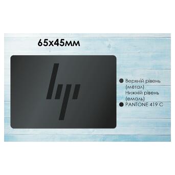 Наклейка на ноутбук HP металева 65х45 мм, темні букви (235562) фото №1