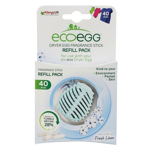 Наповнювач яйця для сушіння EcoEgg Fresh Linen (EEDER40FL) фото №1