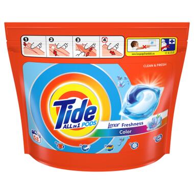 Капсули для прання Tide Все-в-1 Touch of Lenor Fresh Color 58 шт. (8001841640204) фото №2