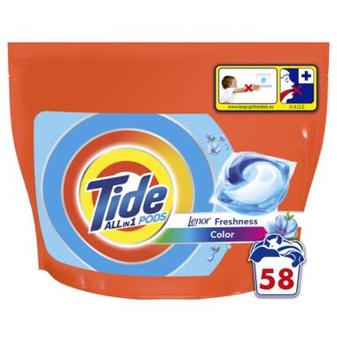 Капсули для прання Tide Все-в-1 Touch of Lenor Fresh Color 58 шт. (8001841640204) фото №1