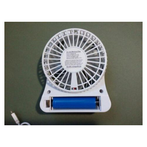Портативный вентилятор Спартак USB mini fan XSFS-01 с аккумулятором 18650 White (ZE35005869) фото №2