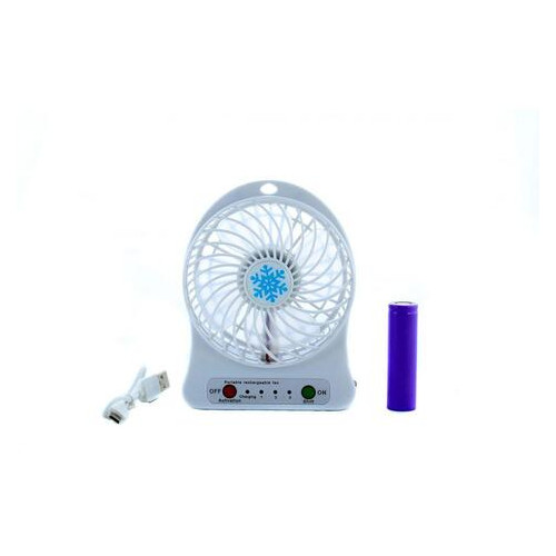 Портативный вентилятор Спартак USB mini fan XSFS-01 с аккумулятором 18650 White (ZE35005869) фото №5