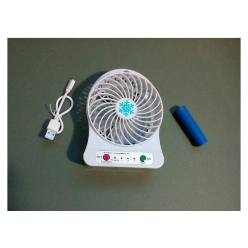 Портативный вентилятор Спартак USB mini fan XSFS-01 с аккумулятором 18650 White (ZE35005869) фото №3