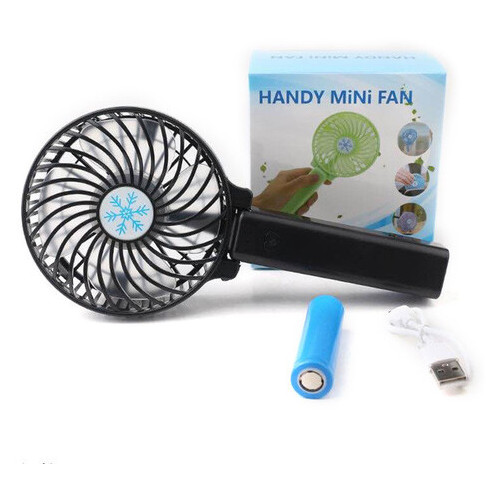 Міні вентилятор трансформер 18650 ручний handy mini fan з акумулятором Black (77703087) фото №2