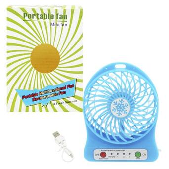 Настільний вентилятор Portable fan (блакитний) (28-2) фото №1