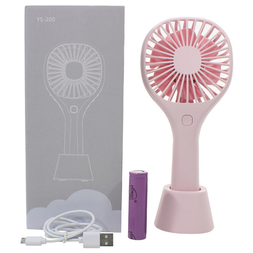 Портативний міні вентилятор LeskoYS-200 Pink ручний USB з підставкою (4689-14492) фото №9