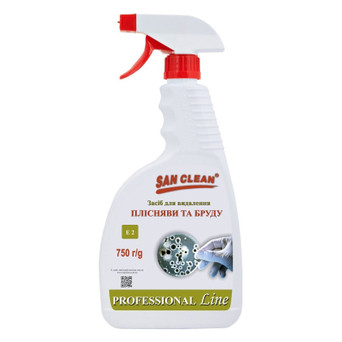 Спрей для чищення ванн San Clean Professional Line для видалення цвілі та бруду 750 г (4820003544211) фото №1
