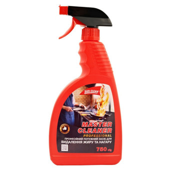 Спрей для чищення кухні San Clean Master Cleaner Professional для видалення жиру та нагару 750 г (4820003543856) фото №1