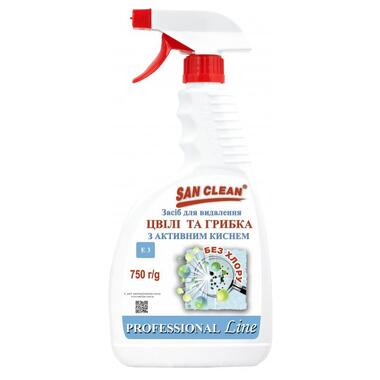Спрей для чищення ванн San Clean Prof Line для видалення цвілі та грибка 750 г (4820003544891) фото №1