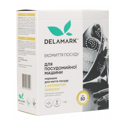 Порошок для миття посуду в посудомийці Delamark з ароматом Лимона 1 кг (4820152332523) фото №1